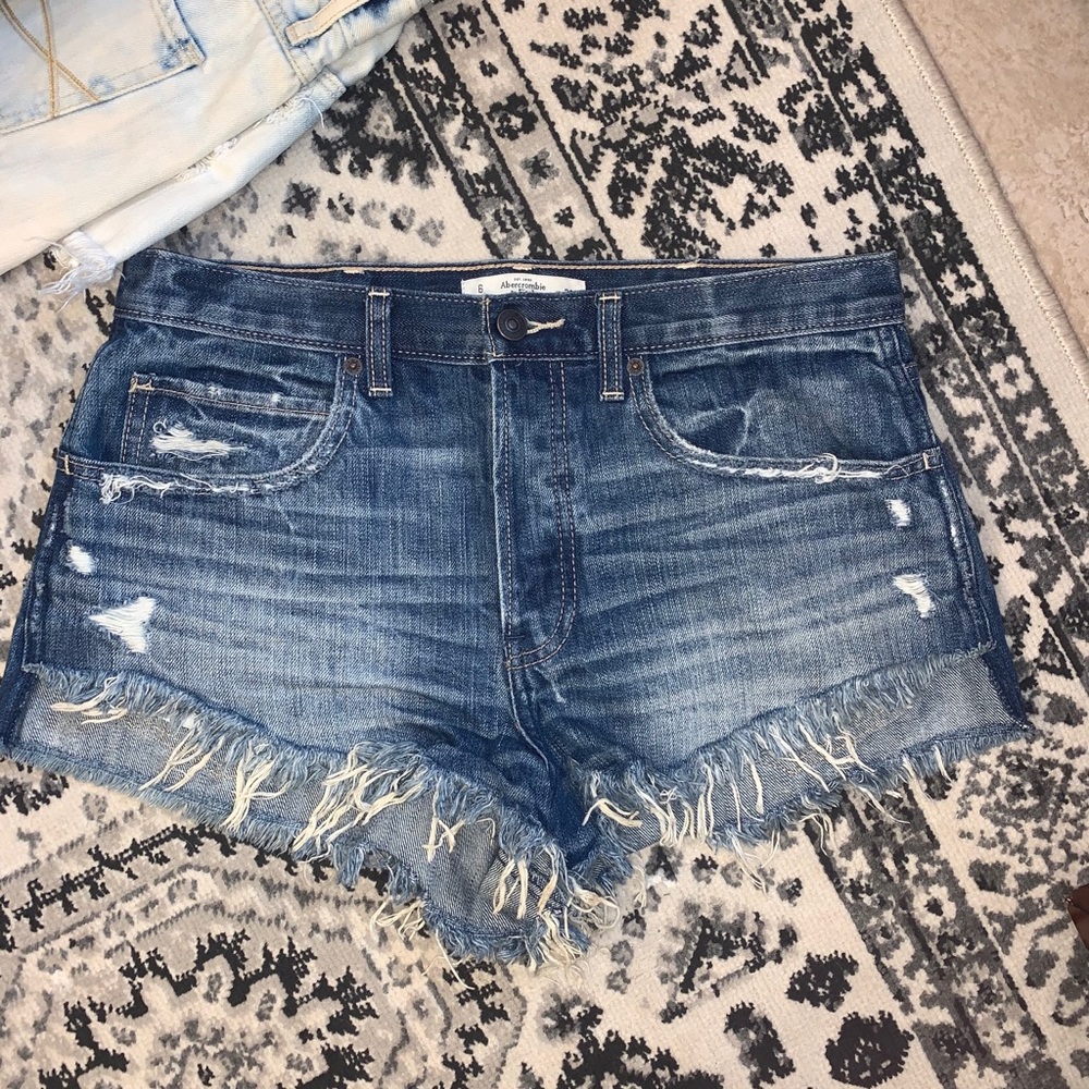 Abercrombie and Fitch frayed denim shorts